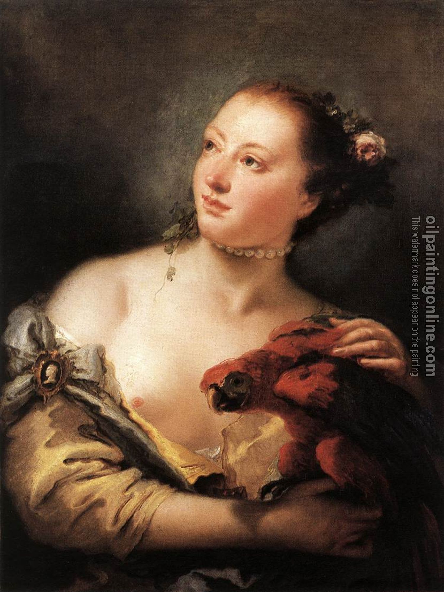 Tiepolo, Giovanni Battista - Woman with a Parrot